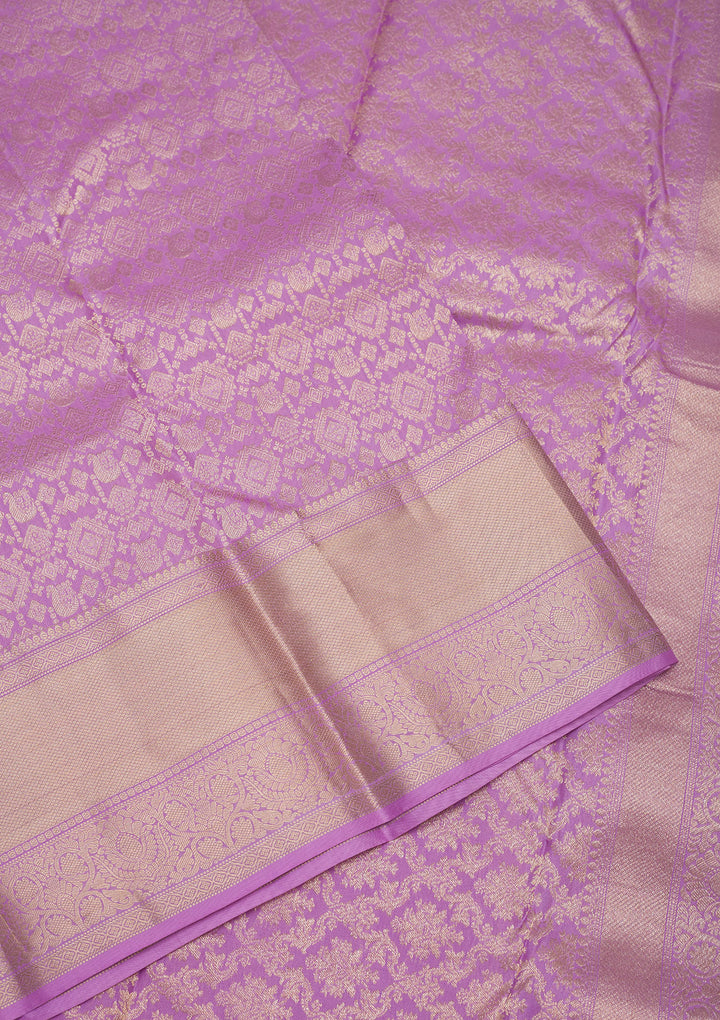 Lavender Zariwork Pure Silk Saree