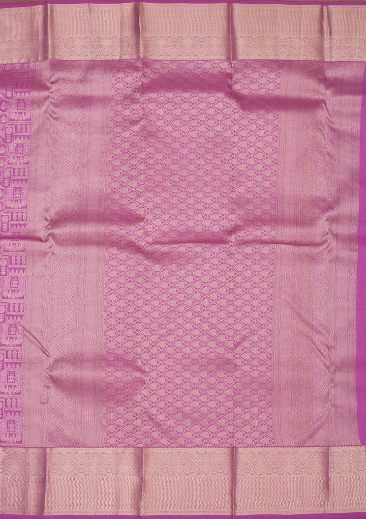 Lavender Zariwork Pure Silk Saree