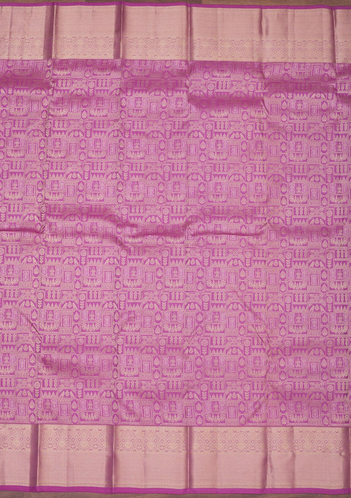 Lavender Zariwork Pure Silk Saree