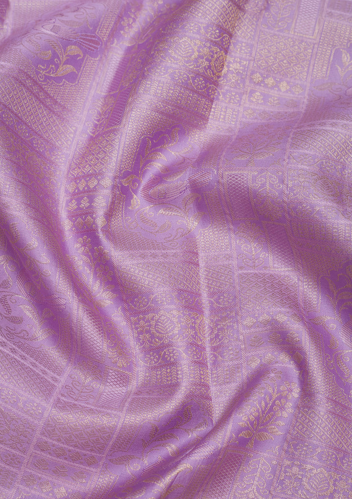 Lavender Zariwork Pure Silk Saree