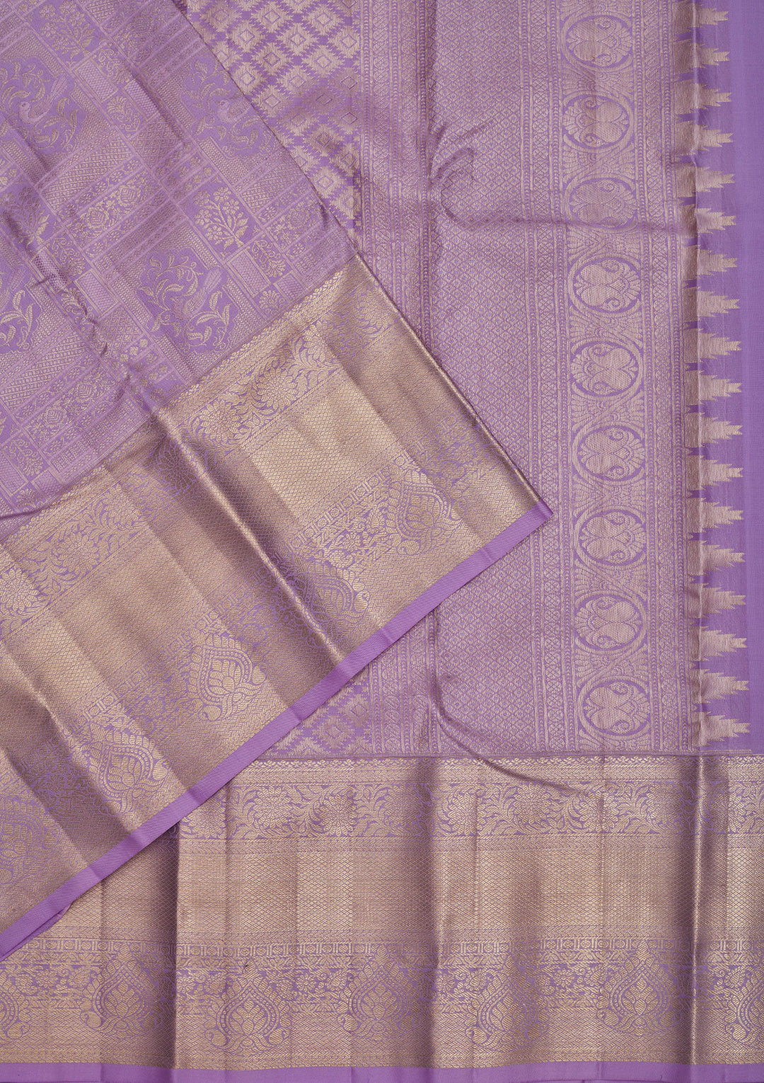 Lavender Zariwork Pure Silk Saree