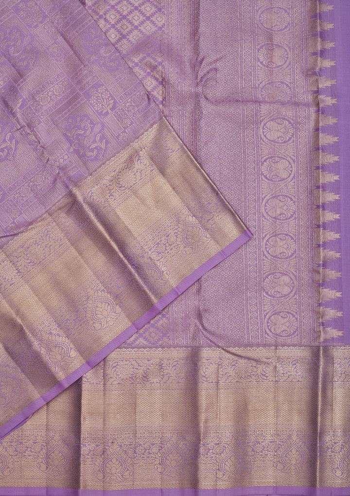 Lavender Zariwork Pure Silk Saree