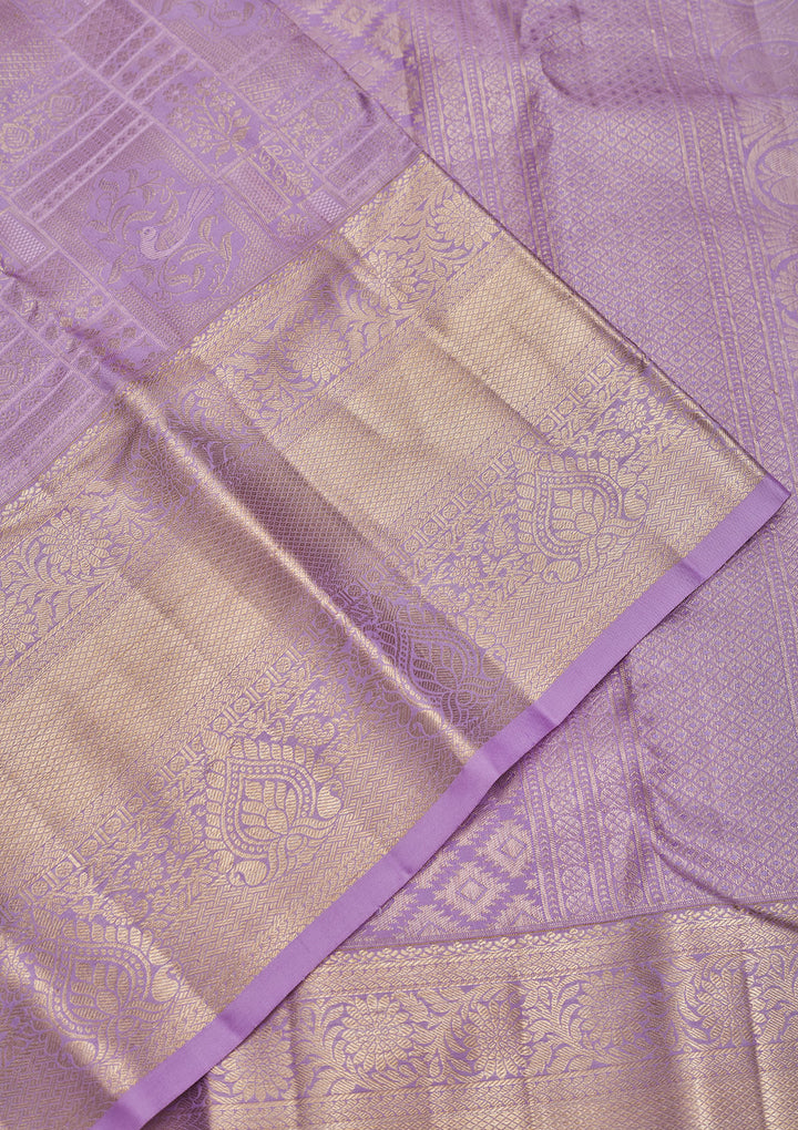 Lavender Zariwork Pure Silk Saree