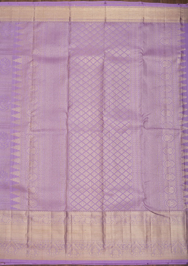 Lavender Zariwork Pure Silk Saree
