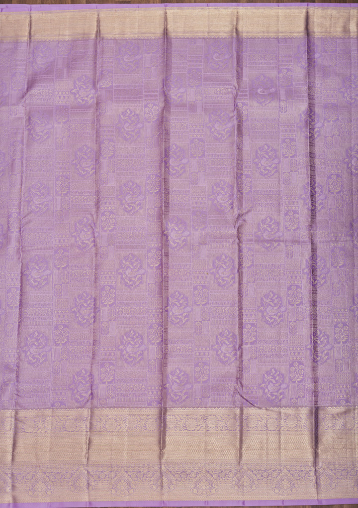 Lavender Zariwork Pure Silk Saree