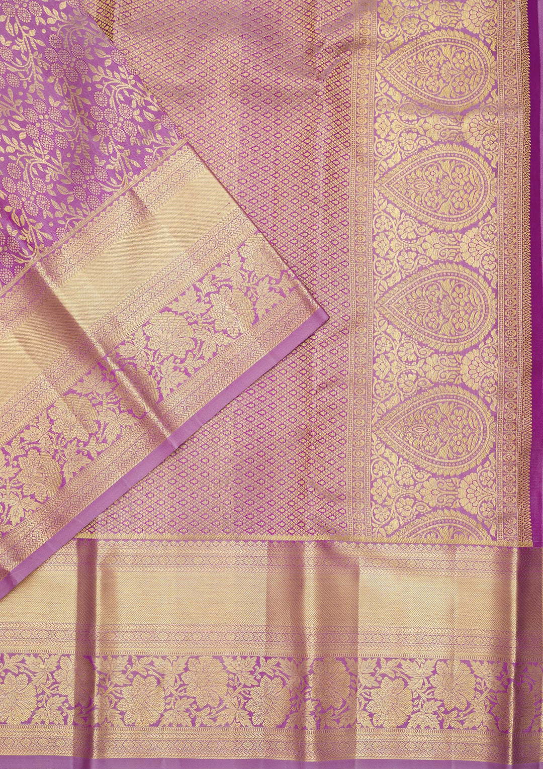 Lavender Zariwork Pure Silk Saree