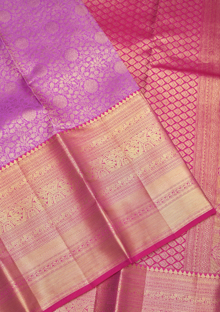 Lavender Zariwork Pure Silk Saree