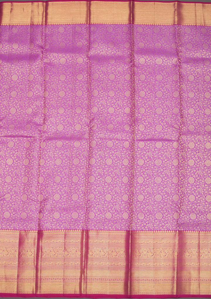 Lavender Zariwork Pure Silk Saree