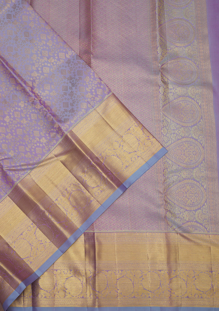 Lavender Zariwork Pure Silk Saree