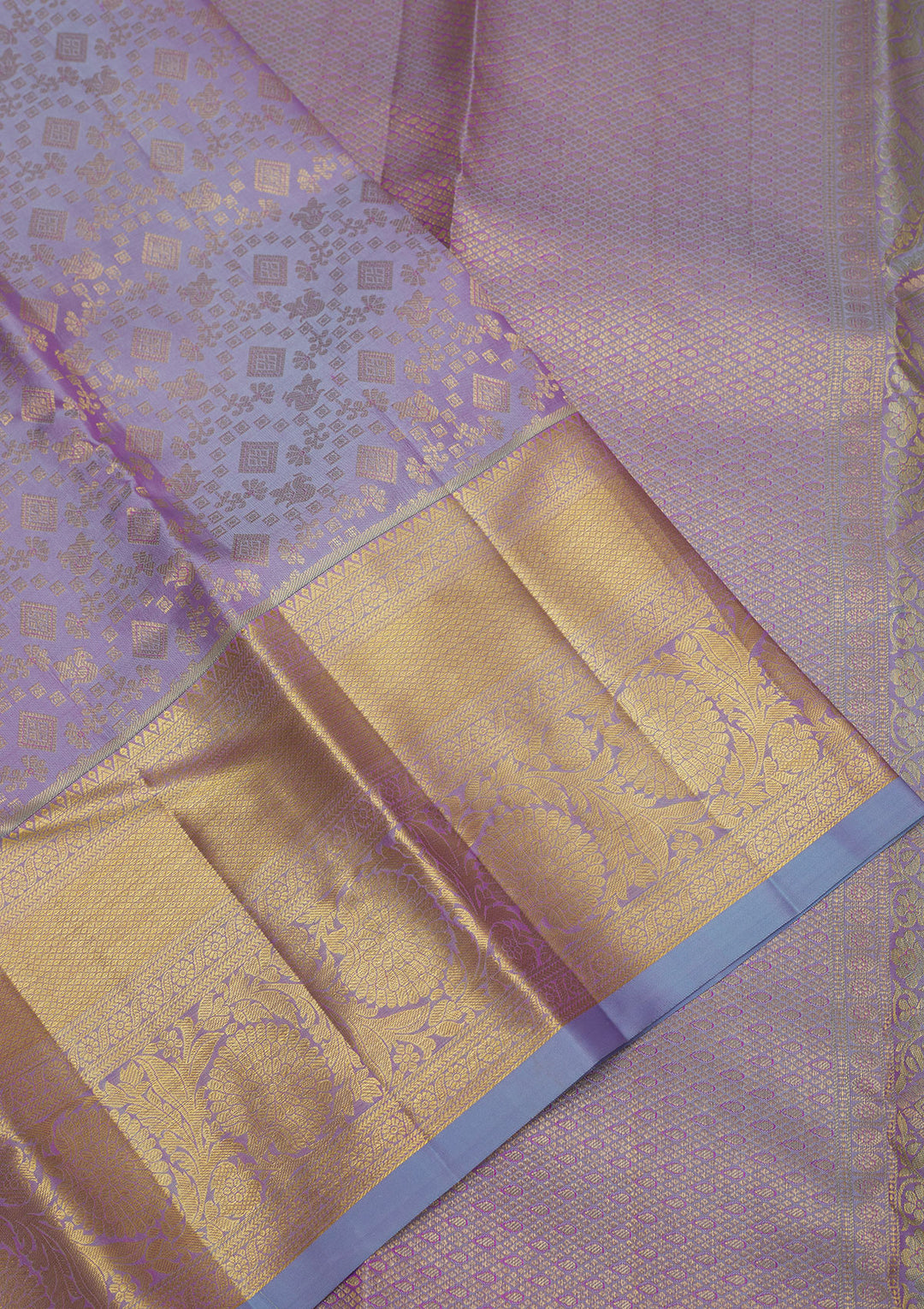 Lavender Zariwork Pure Silk Saree