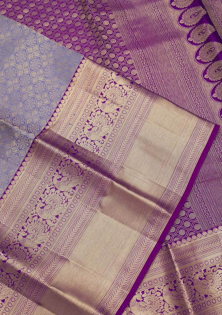 Lavender Zariwork Pure Silk Saree