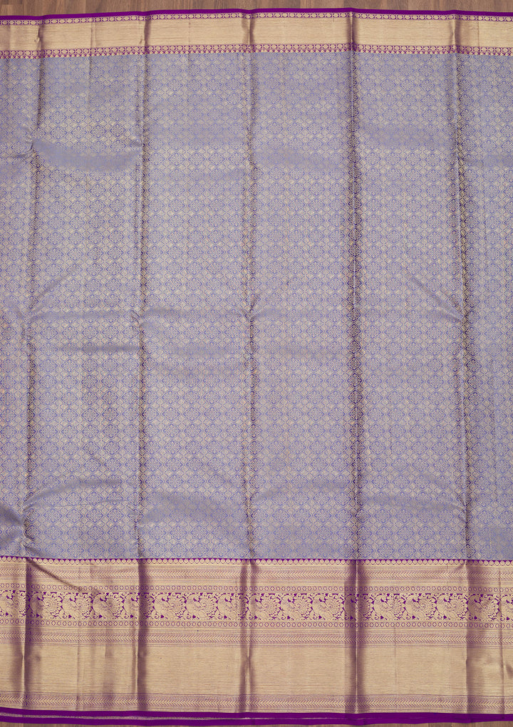 Lavender Zariwork Pure Silk Saree