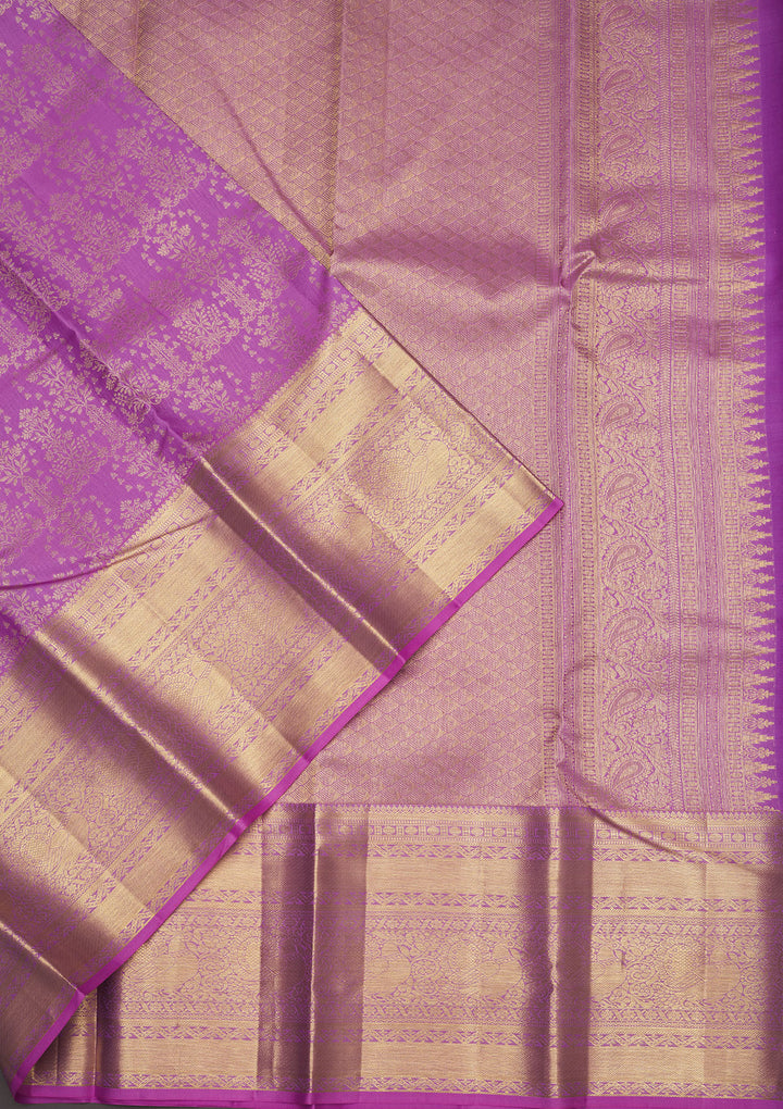 Lavender Zariwork Pure Silk Saree