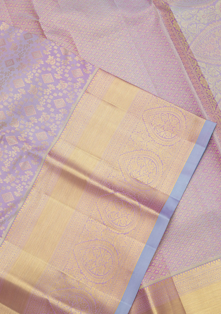 Lavender Zariwork Pure Silk Saree