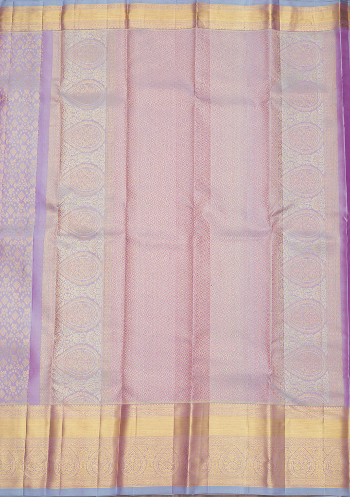 Lavender Zariwork Pure Silk Saree