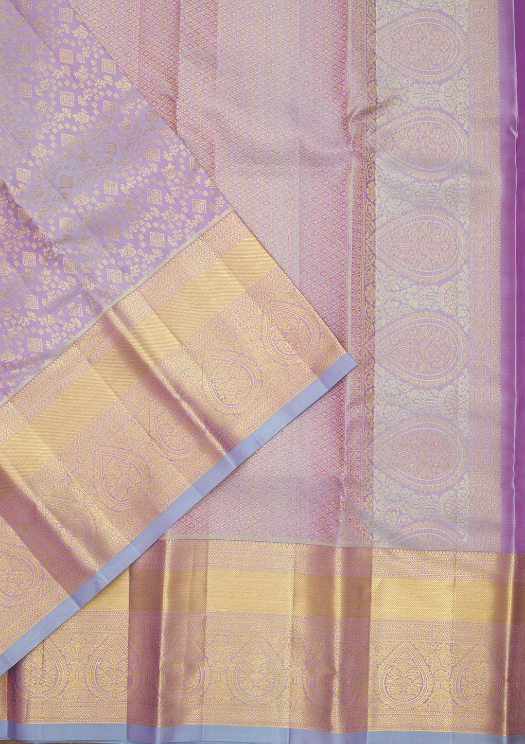 Lavender Zariwork Pure Silk Saree