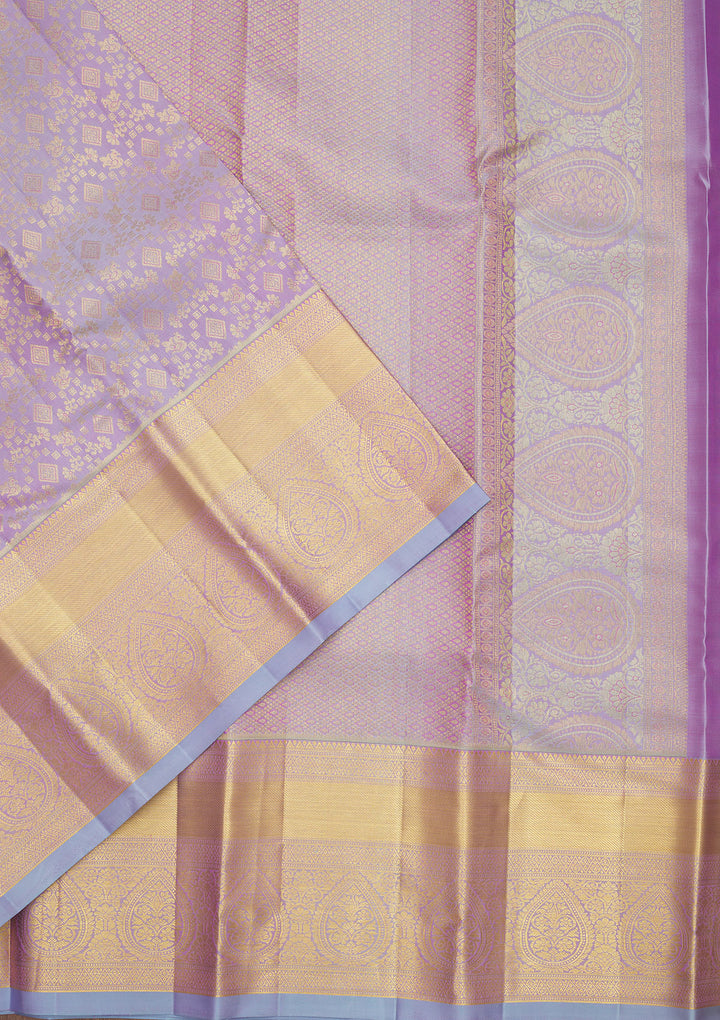 Lavender Zariwork Pure Silk Saree
