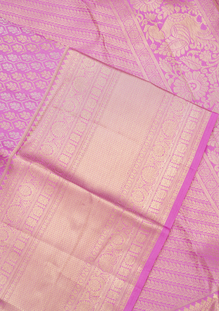 Lavender Zariwork Pure Silk Saree