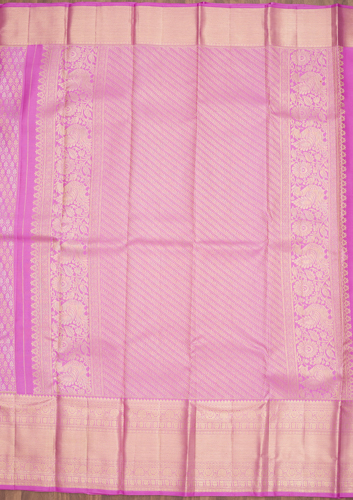 Lavender Zariwork Pure Silk Saree