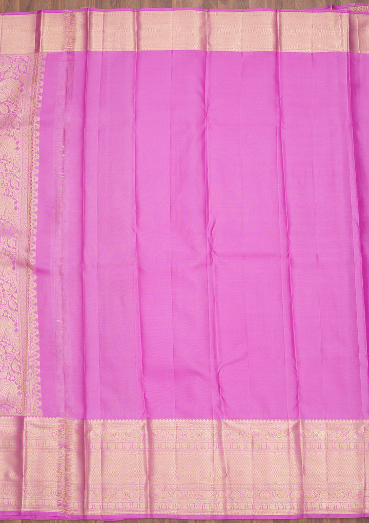 Lavender Zariwork Pure Silk Saree