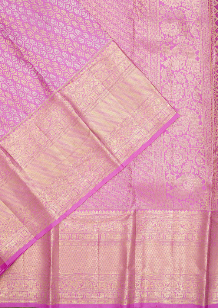 Lavender Zariwork Pure Silk Saree