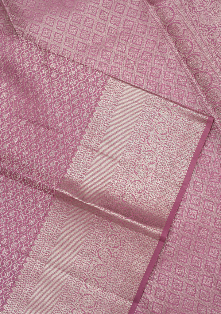 Lavender Zariwork Pure Silk Saree