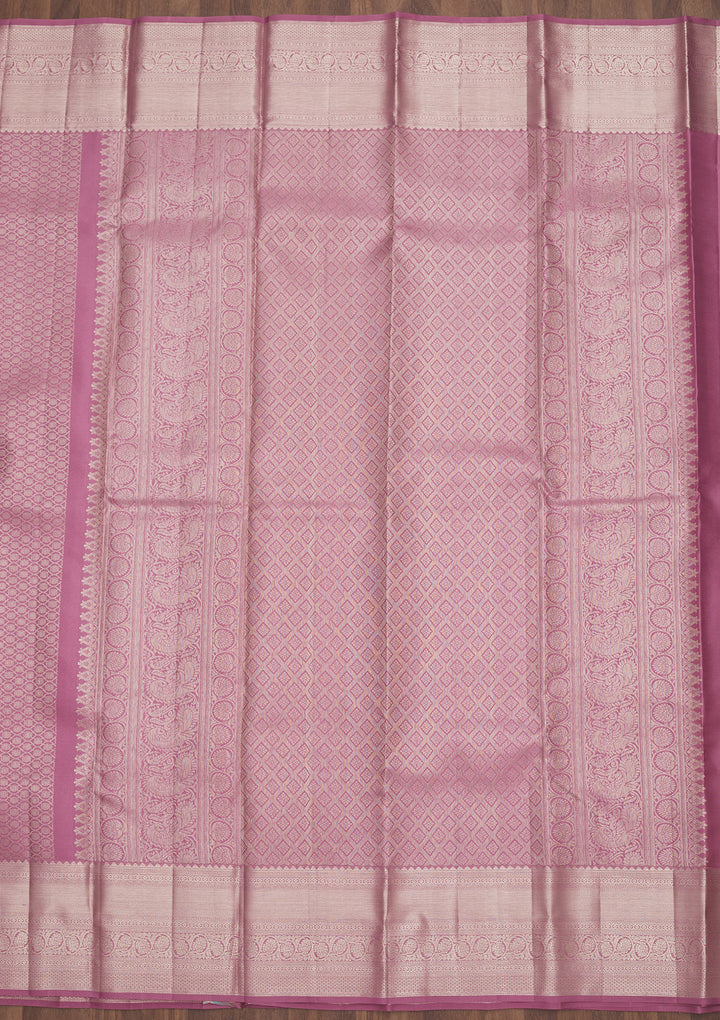 Lavender Zariwork Pure Silk Saree