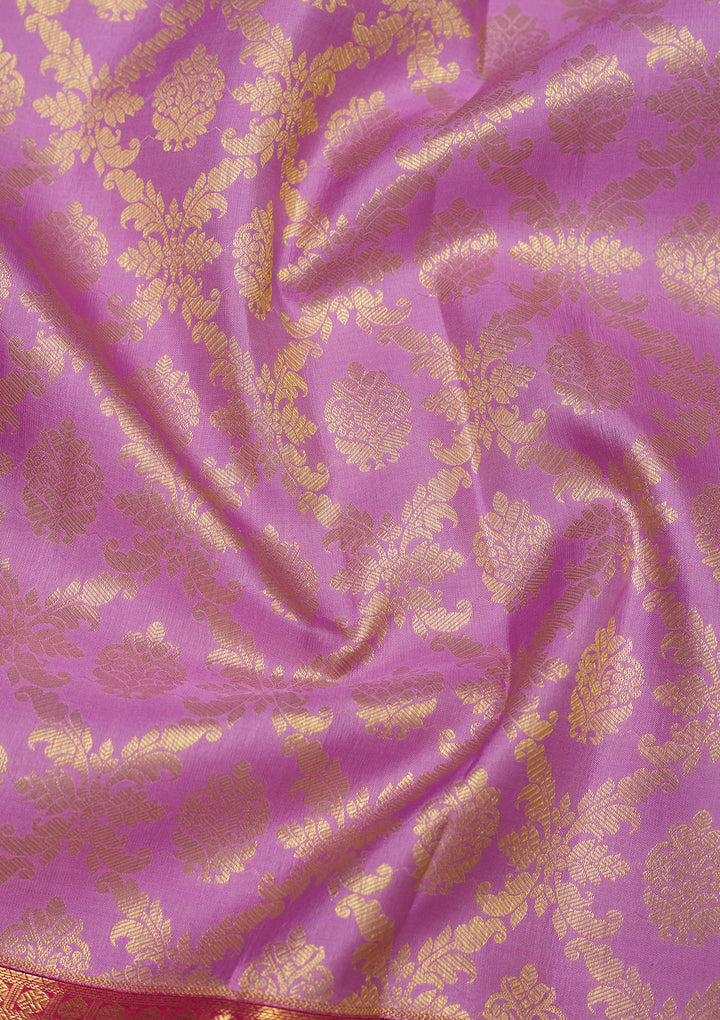 Lavender Zariwork Pure Silk Saree