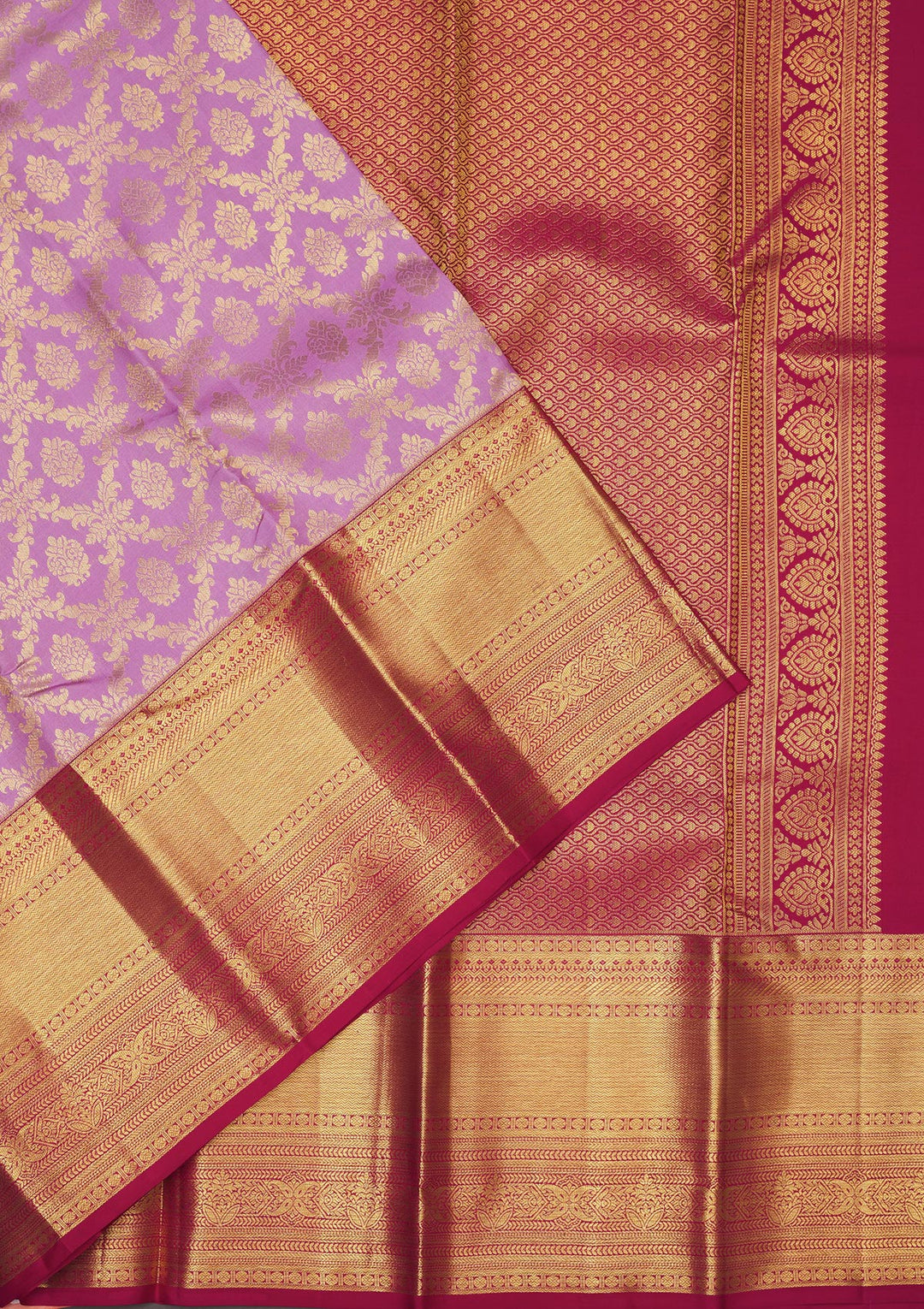 Lavender Zariwork Pure Silk Saree