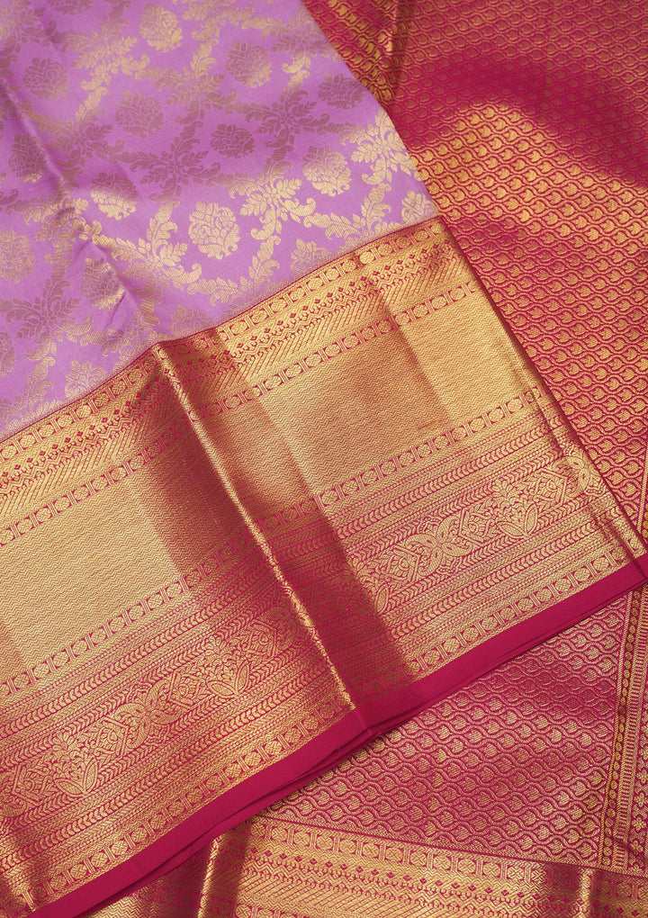 Lavender Zariwork Pure Silk Saree
