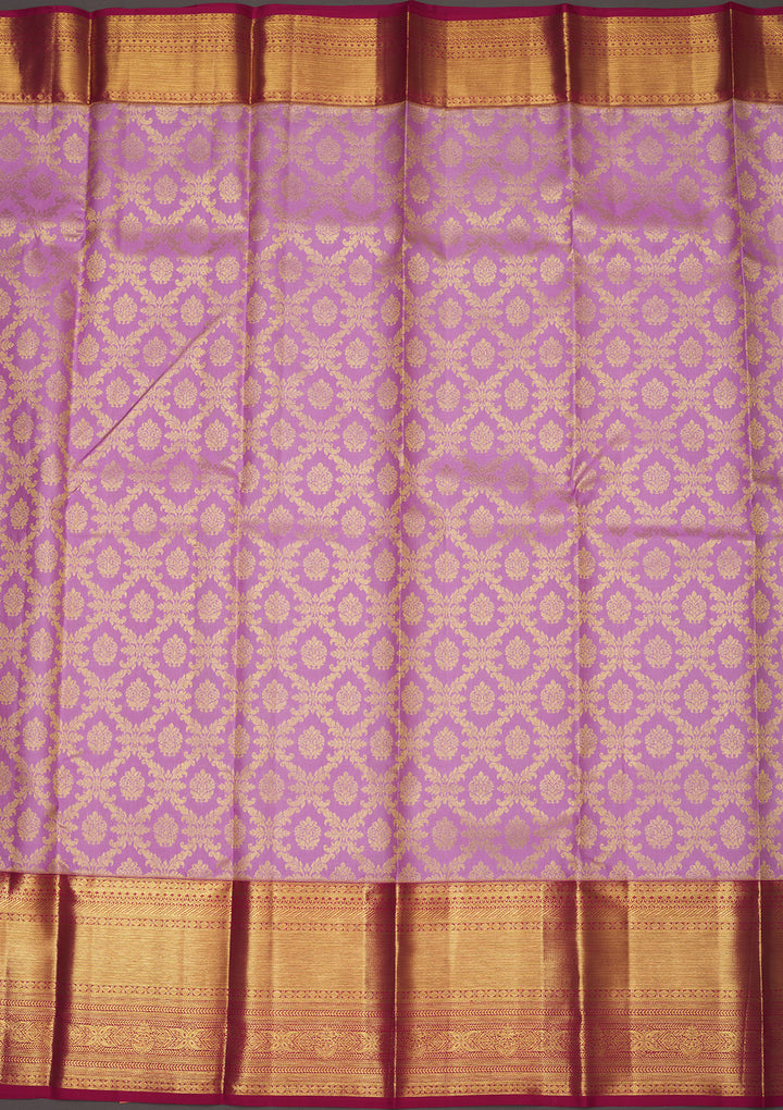 Lavender Zariwork Pure Silk Saree