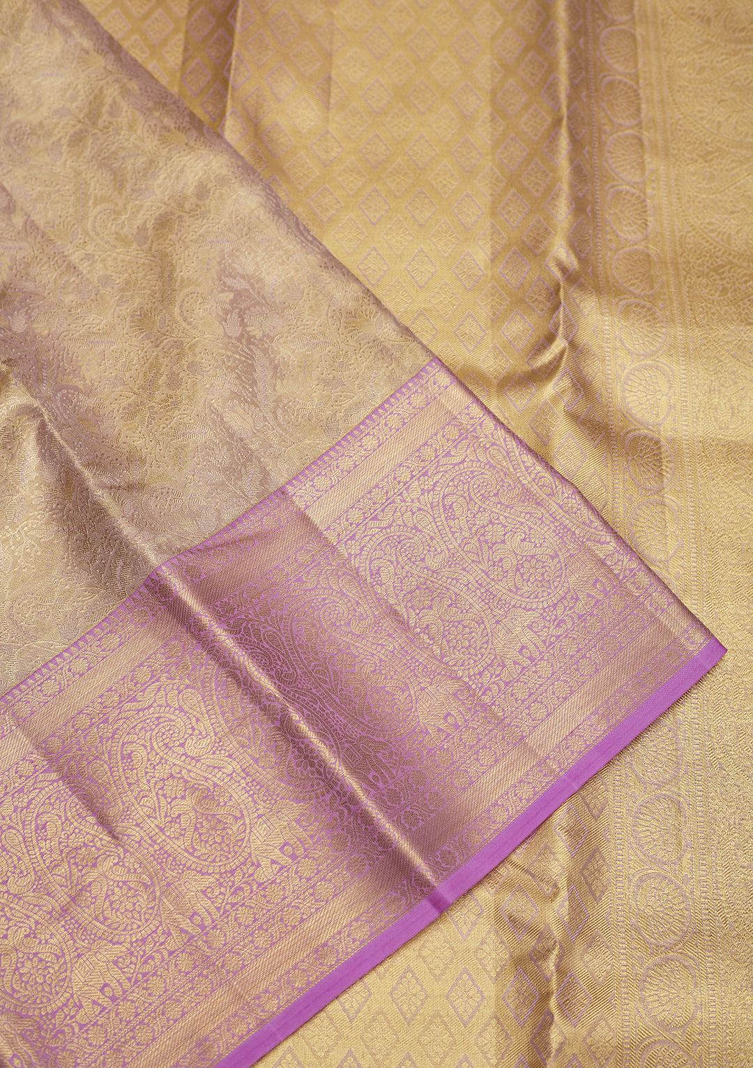 Lavender Zariwork Pure Silk Saree
