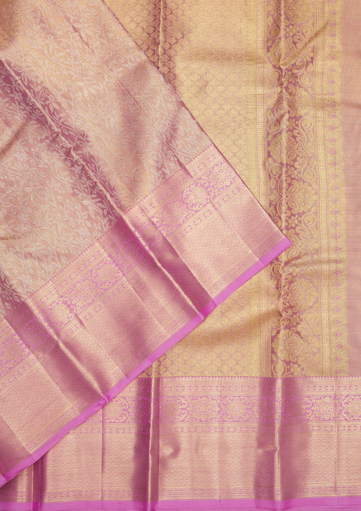 Lavender Zariwork Pure Silk Saree