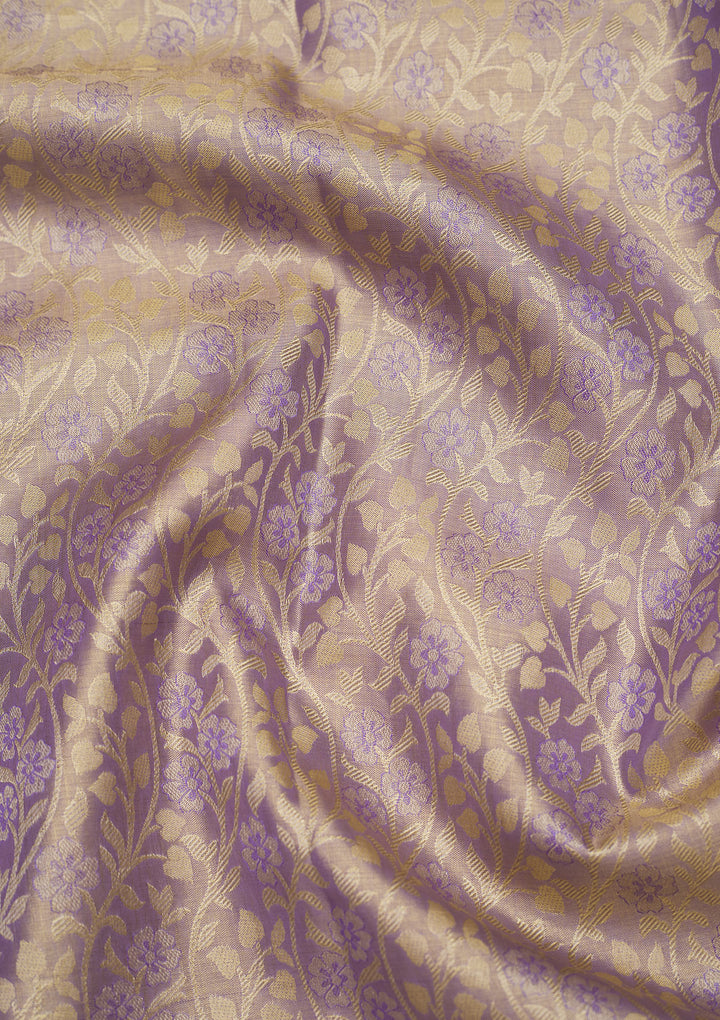 Lavender Zariwork Pure Silk Saree