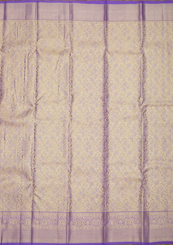 Lavender Zariwork Pure Silk Saree