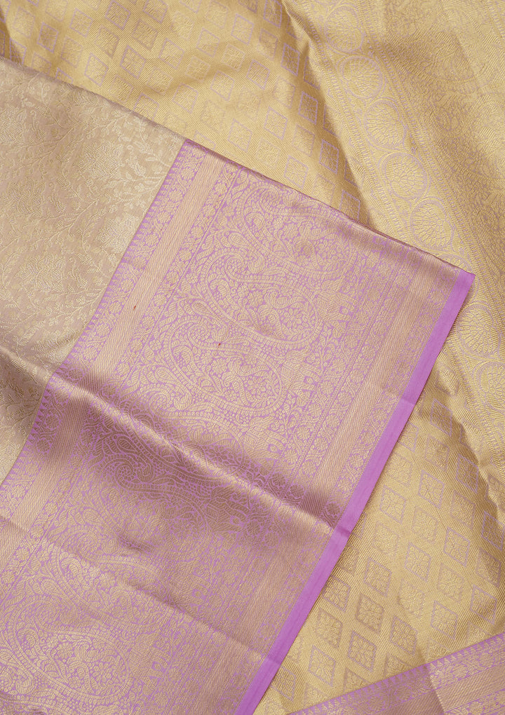 Lavender Zariwork Pure Silk Saree
