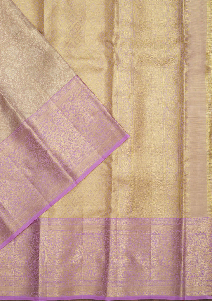 Lavender Zariwork Pure Silk Saree
