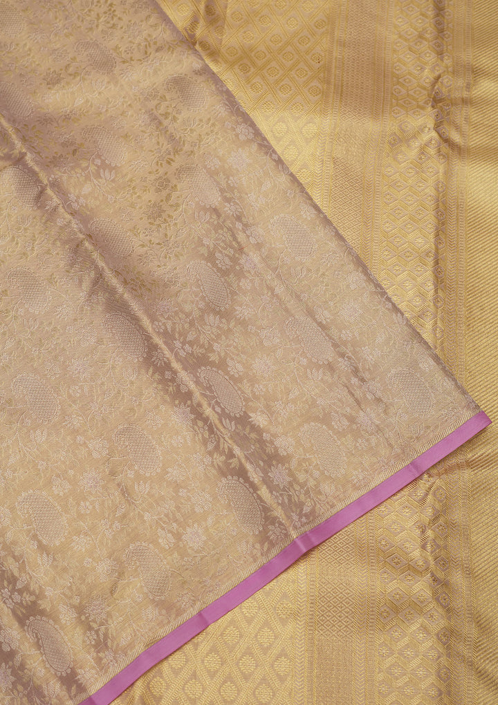 Lavender Zariwork Pure Silk Saree
