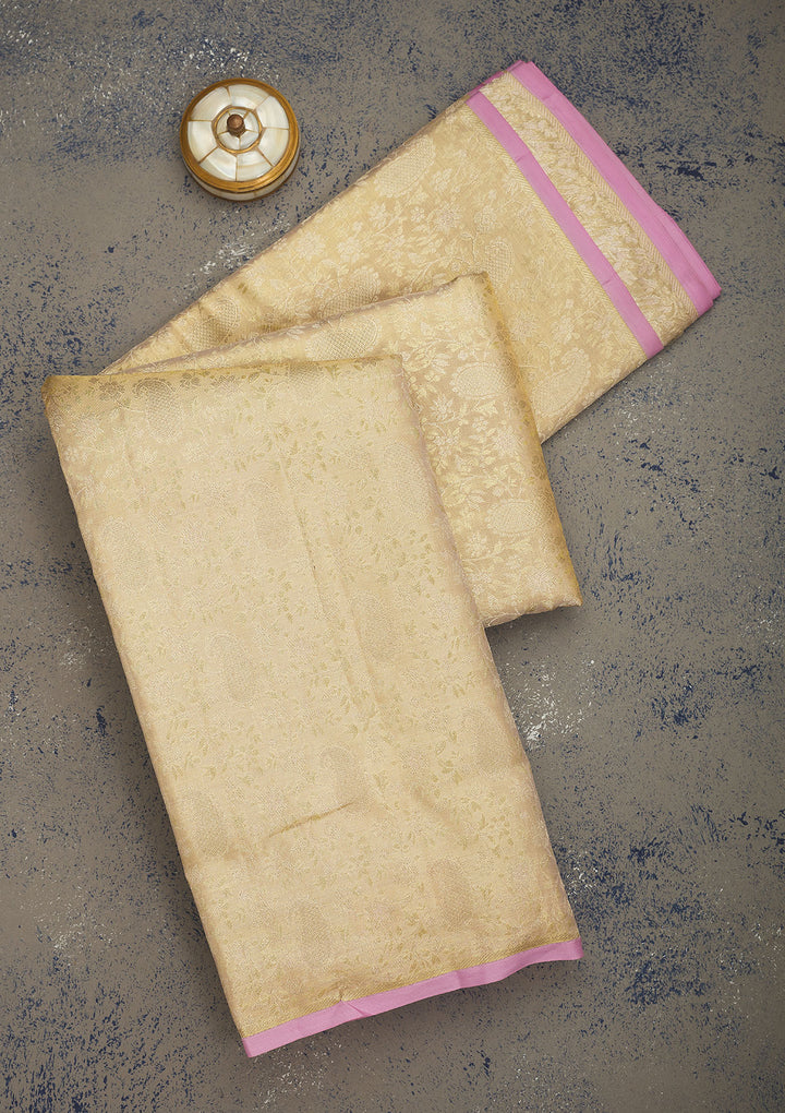Lavender Zariwork Pure Silk Saree