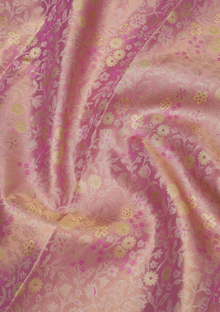 Lavender Zariwork Pure Silk Saree