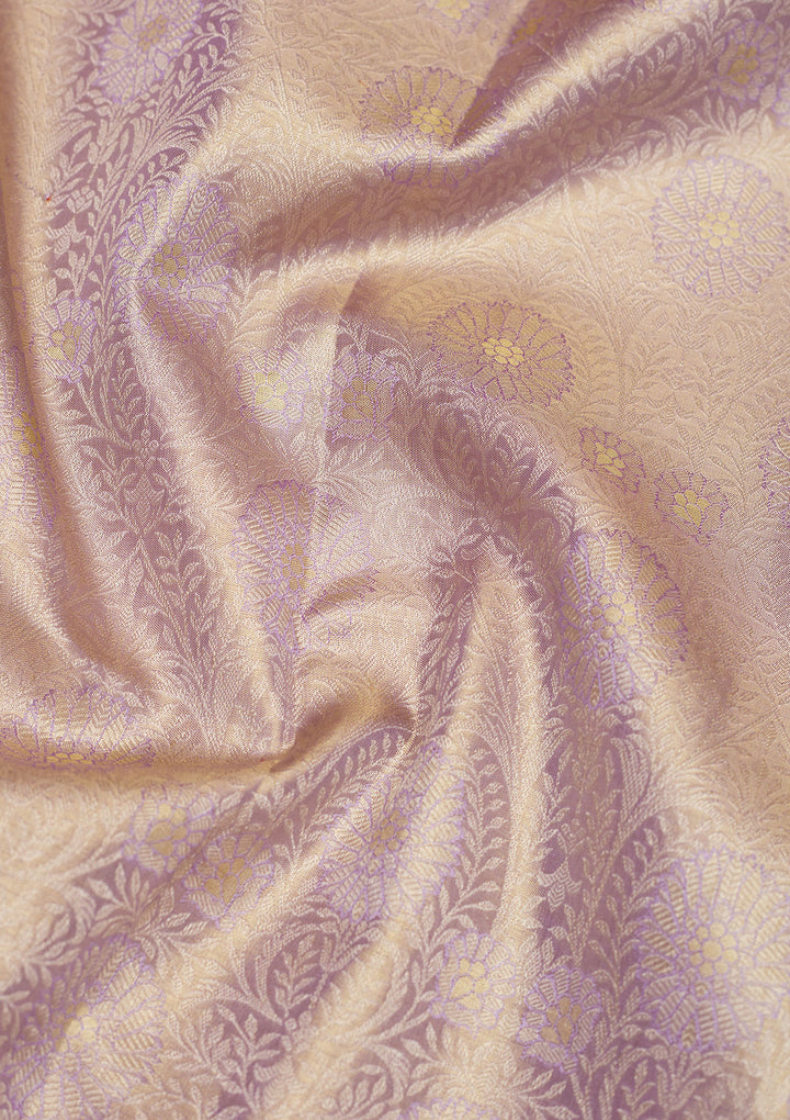 Lavender Zariwork Pure Silk Saree