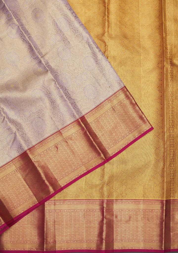 Lavender Zariwork Pure Silk Saree