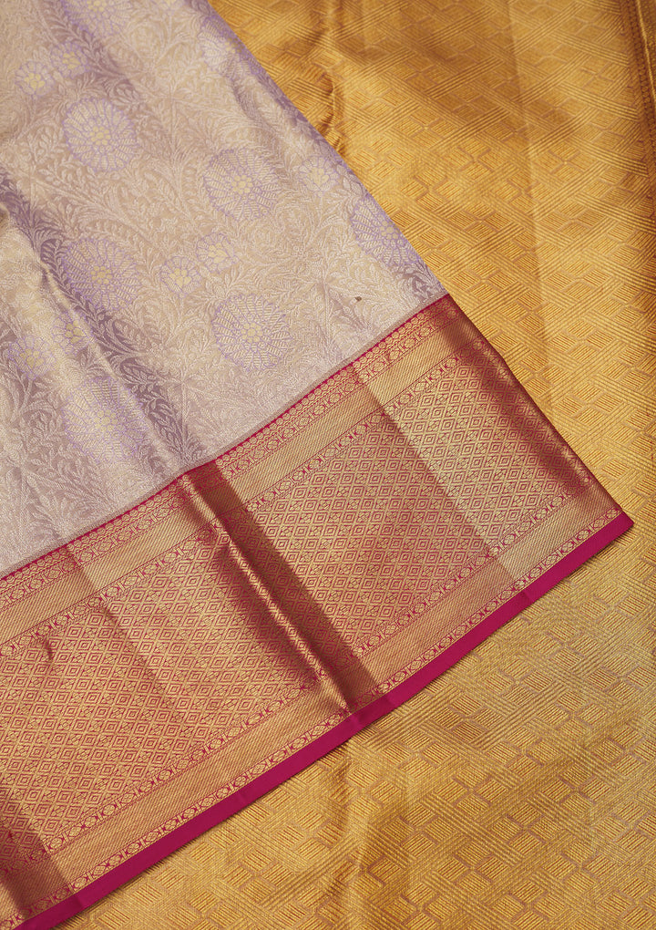 Lavender Zariwork Pure Silk Saree