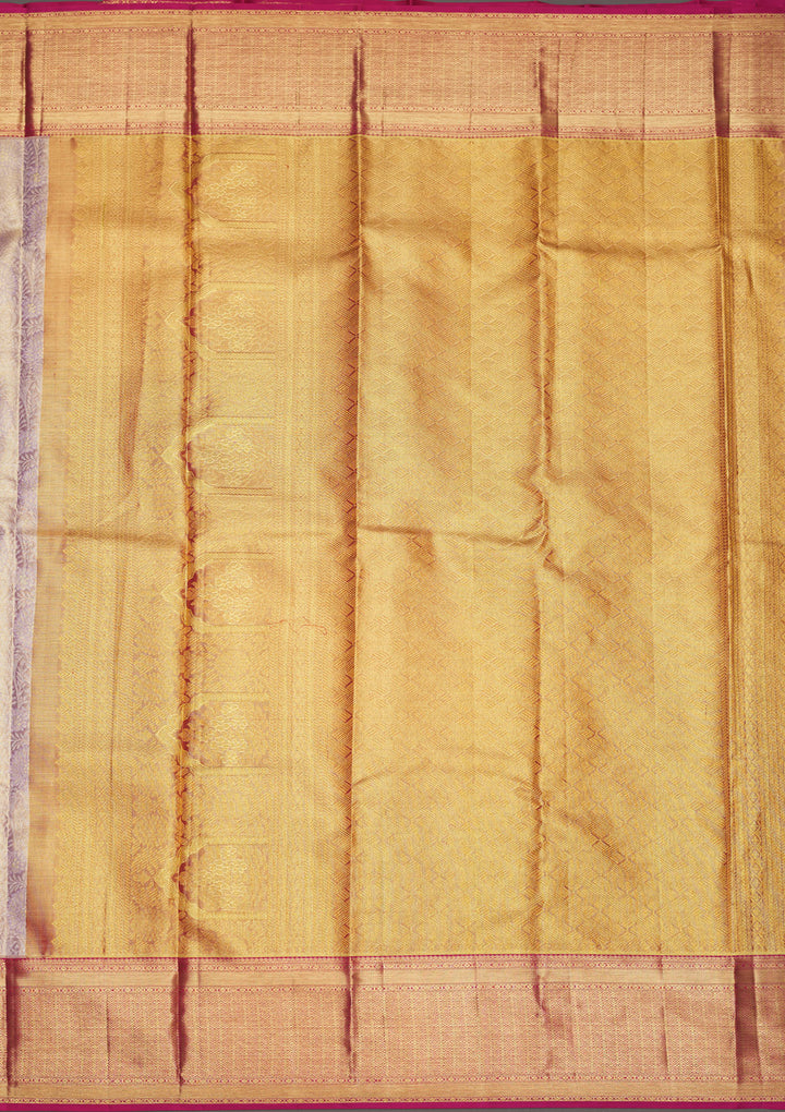 Lavender Zariwork Pure Silk Saree