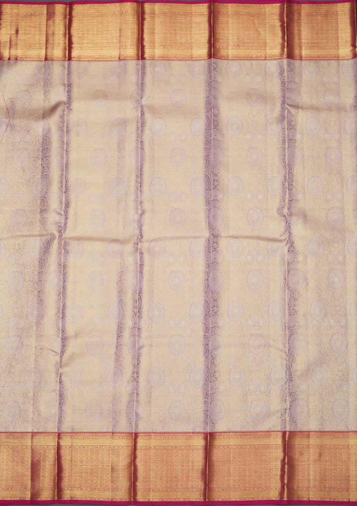 Lavender Zariwork Pure Silk Saree
