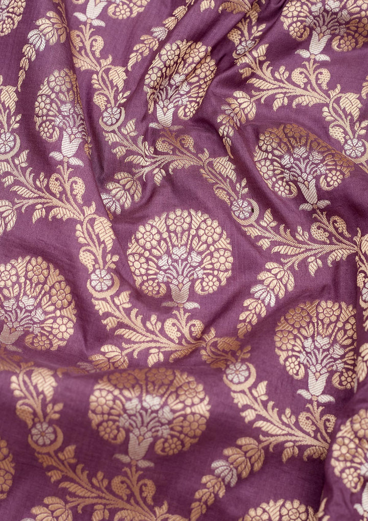Lavender Zariwork Pure Silk Saree