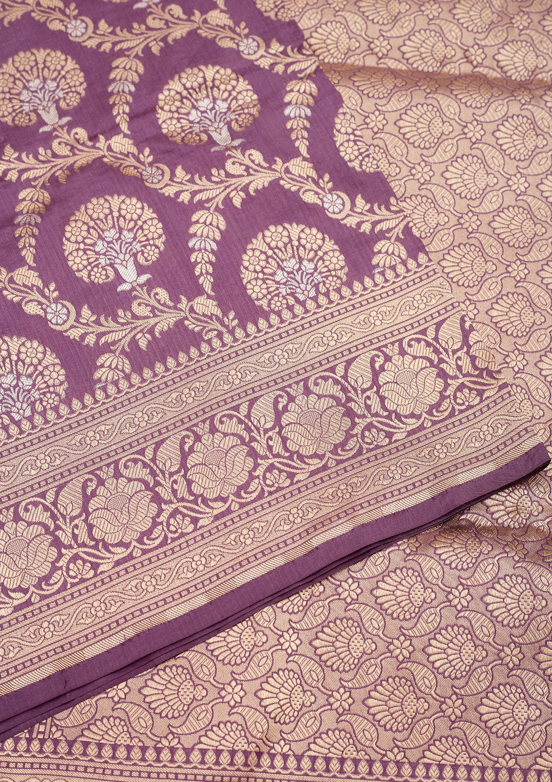 Lavender Zariwork Pure Silk Saree