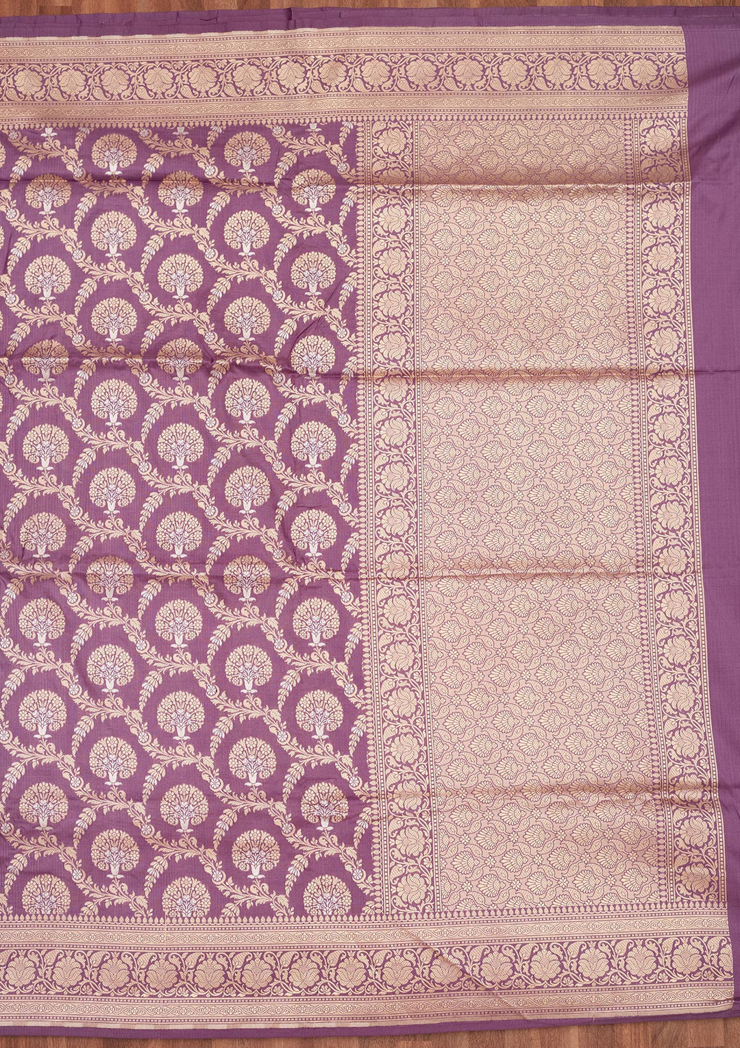 Lavender Zariwork Pure Silk Saree