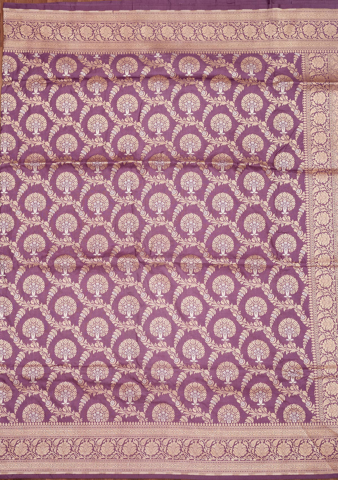 Lavender Zariwork Pure Silk Saree