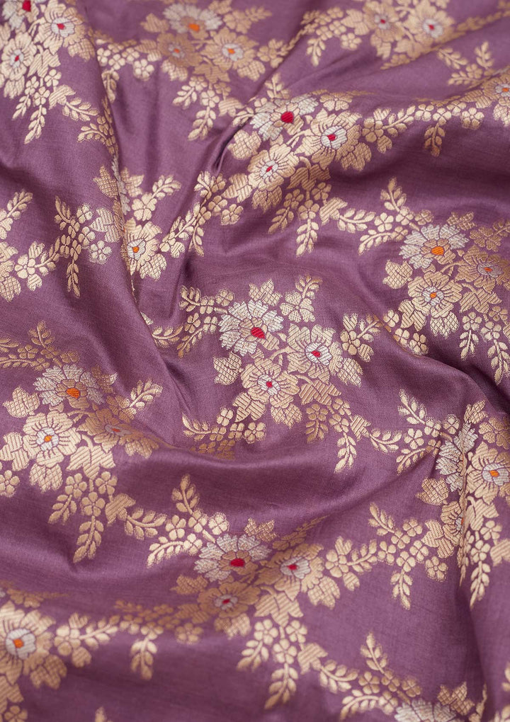Lavender Zariwork Pure Silk Saree